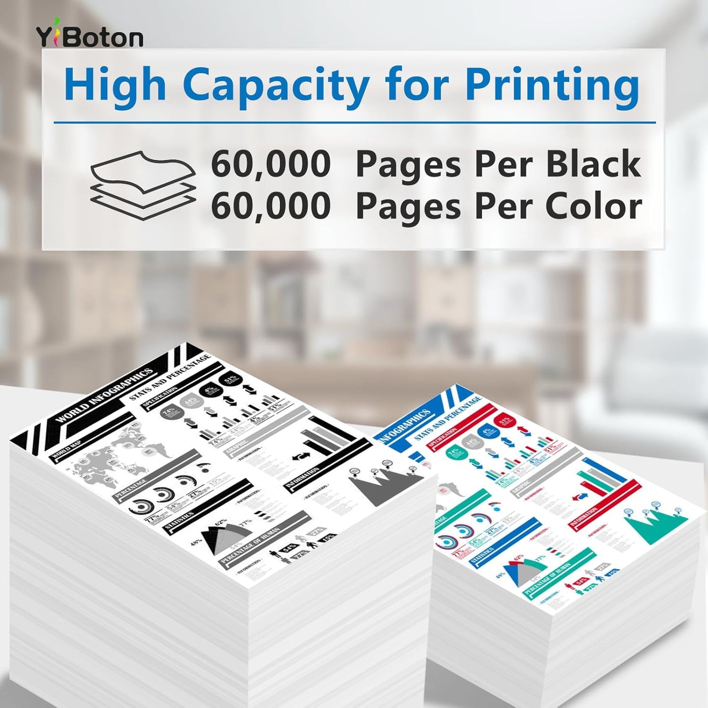 TWR5P C2660 S3845 S3840 331-8434 Imaging Drum Cartridge Compatible for Dell C2660dn C2665dnf C3760n C3760dn C3765dnf S3840 S3840cdn MFP S3845cdn Color Printer Drum(60,000 Page)