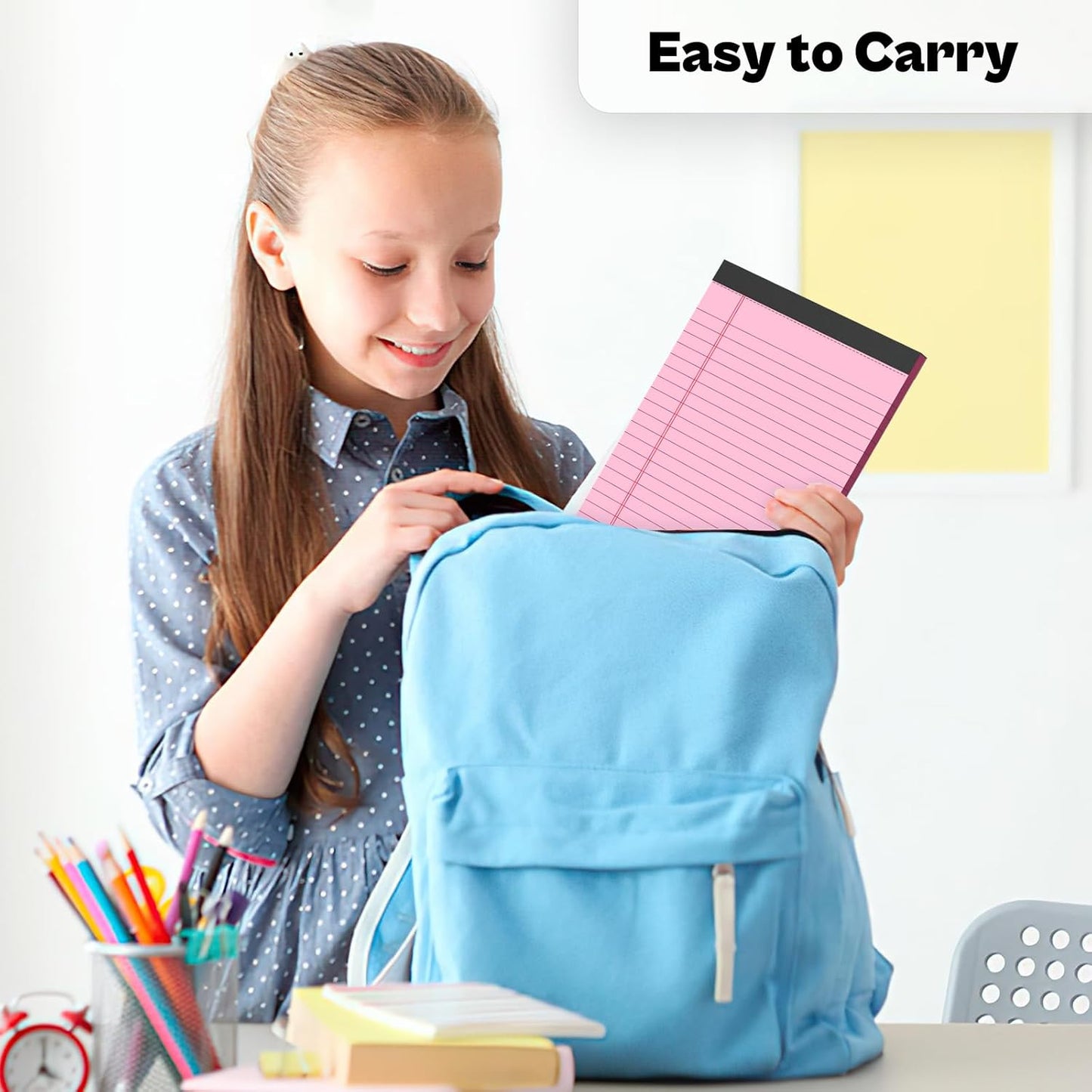 4 Pack Note Pads 5 x 8 Inch Pink Small Legal Pads 5 x 8 Colored Notepad 5 x 8 Micro Perforated Writing Pads Lined Paper Pads College Ruled Pad Paper 30 Sheets Notebook for Study, To-Do Lists, Office