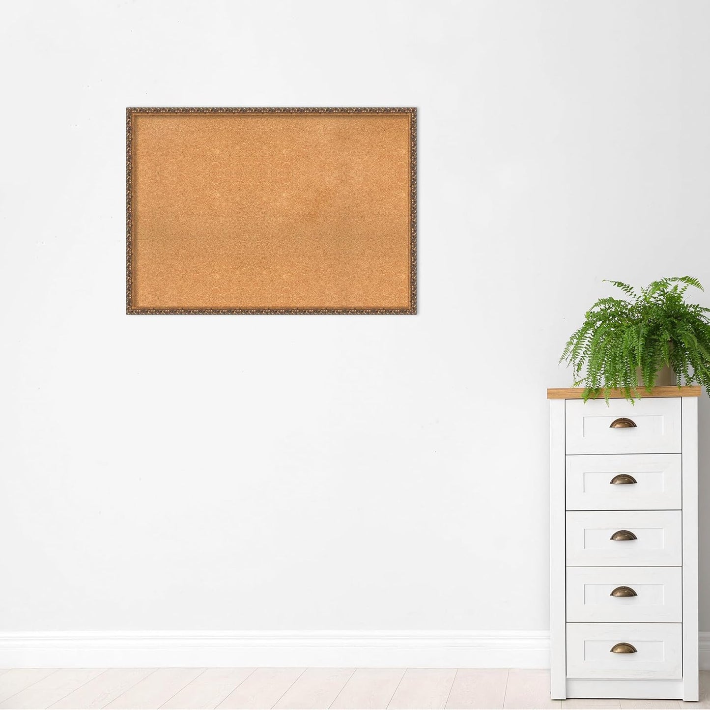Amanti Art Natural Cork Board for Wall, 30x42 Vision Board with Bronze Frame, X-Large Corkboard Office Decor for Home Organization, Traditional Corkboard Pinboard to Display Items for Home
