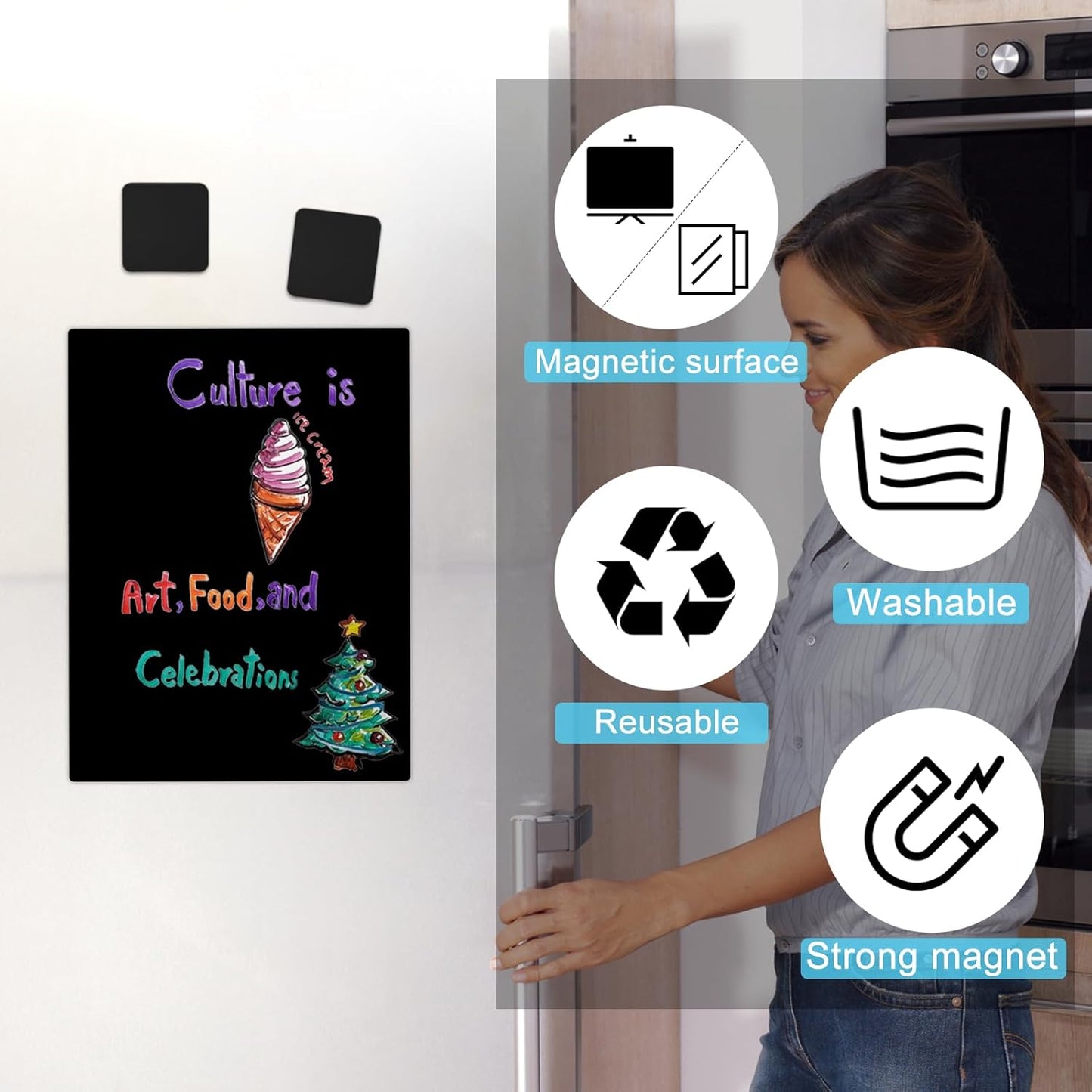 OWLKELA 30 Pack Whiteboard Eraser for Kids and Adults, Washable and Reusable Magnetic Whiteboard Eraser for Cleaning Dry Erase Markers on Magnetic Soft Whiteboard, Glass Whiteboard and Dry Erase Board