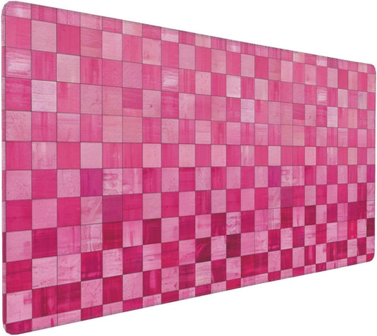 35.4 x 15.7 in, Waterproof XXL Large Mouse Pad for Desk, Extended Keyboard Mouse Mat for Computer Office, Big Laptop Mouse pad, Gaming Pc-Pink Checker