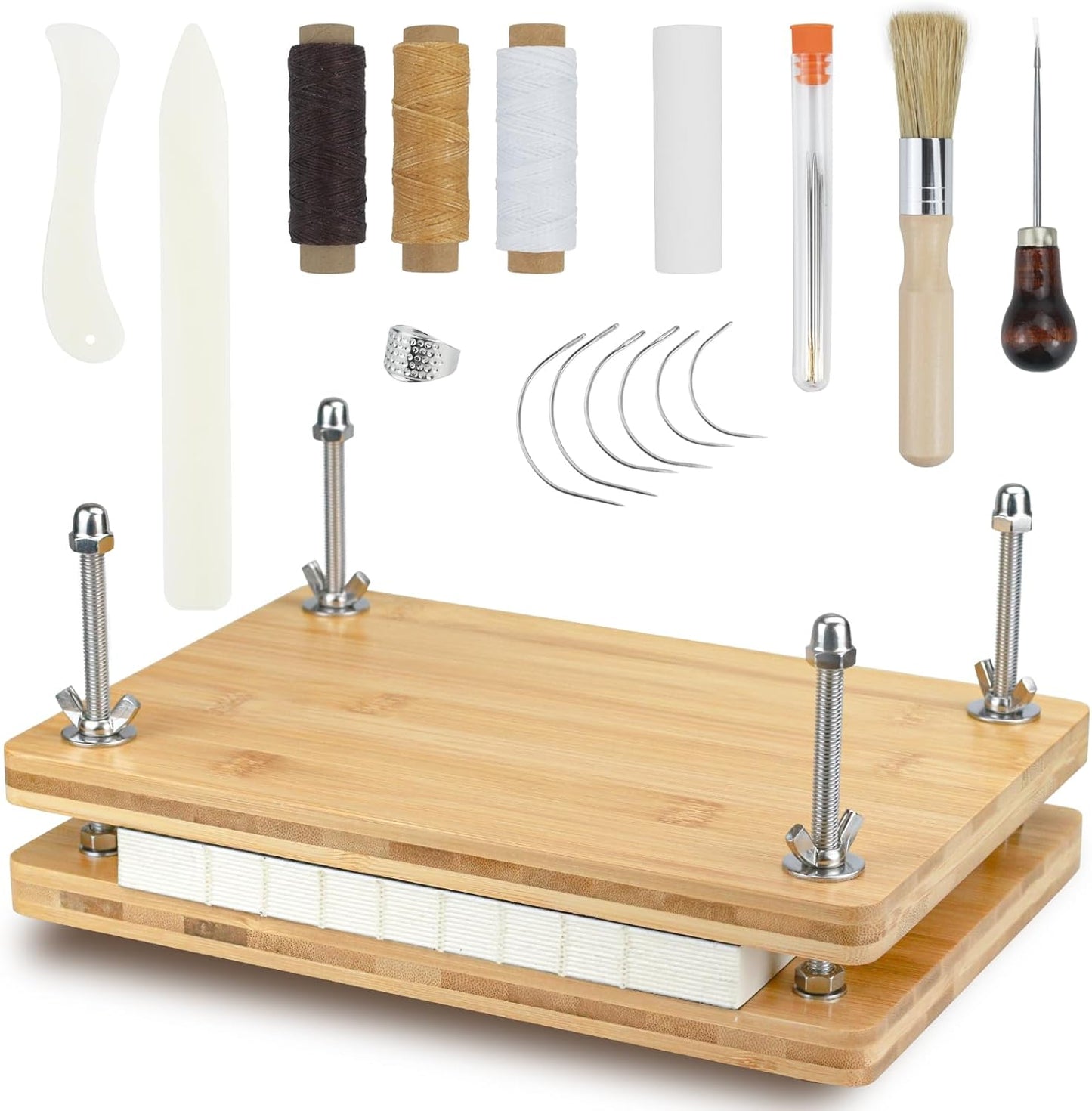 Eohcofys Book Binding Kits, Book Press Binding Materials Tools Bookbinding Kit for Beginners 11.6 x 7.9 Inch