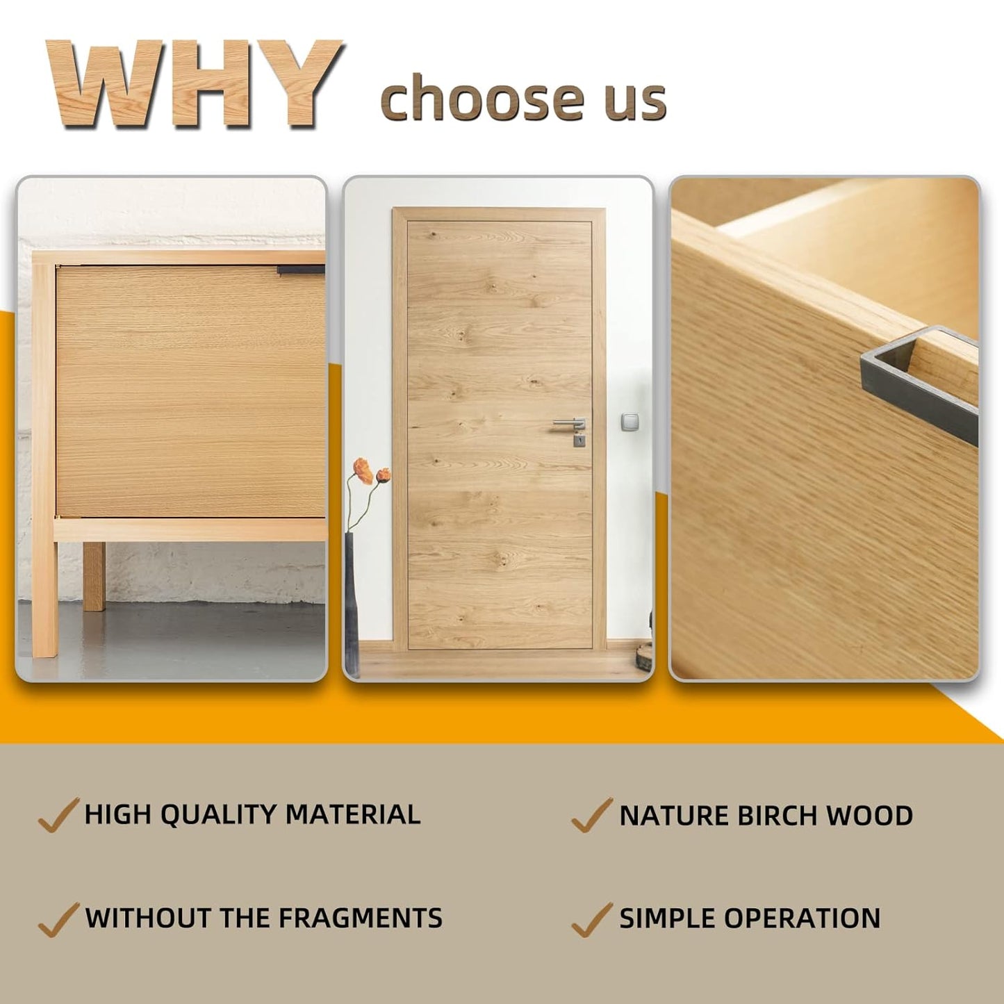 GSCIT Club Birch Edge Banding, 1 inch x 50ft roll of Veneer Edge Banding Preglued Flexible, Real Wood Tape Banding