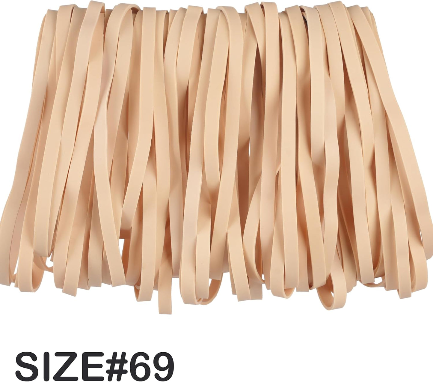 Rubber Bands 65Pcs Size#69 Big Elastic Rubber Band Large Beige Rubber Bands for Office Supplies File Folders Litter Box (5.9" x 0.24")