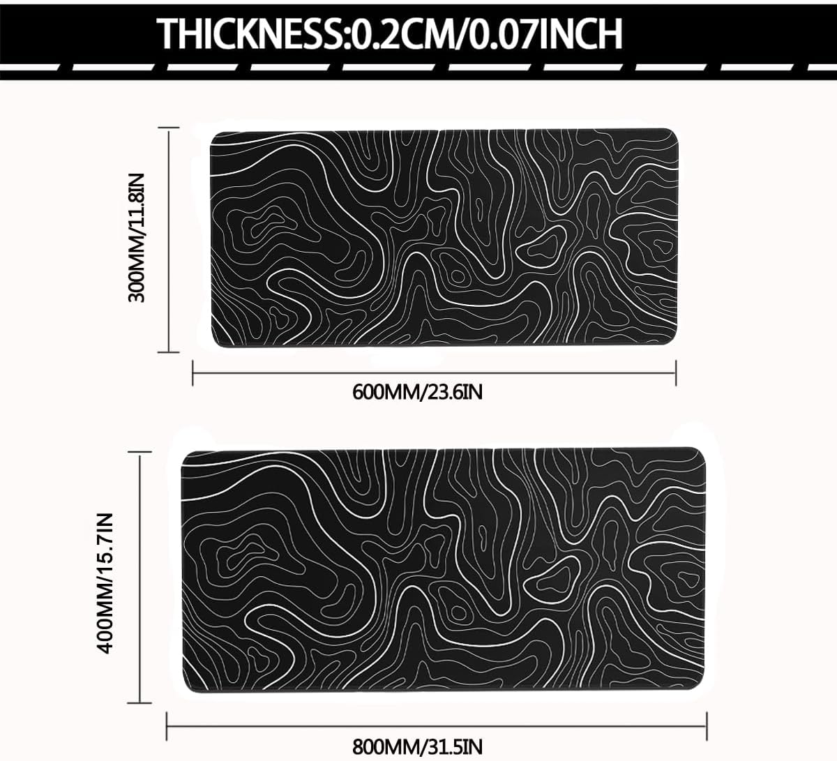 Large Mouse Pad for Desk - Gaming Mouse Pad with Non-Slip Base Stitched Edges, Mousepad for Keyboard and Mouse