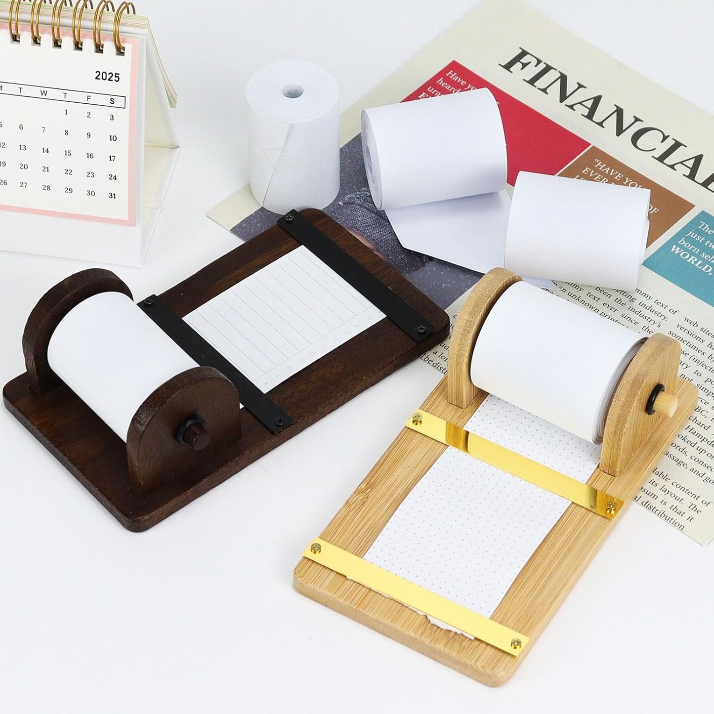 Buqoo Receipt Paper Rolls, a 2-inch 36FT Roll Paper Dispenser for use in the rotary dispenser. Desktop grocery list sticky note paper - 3 rolls per box