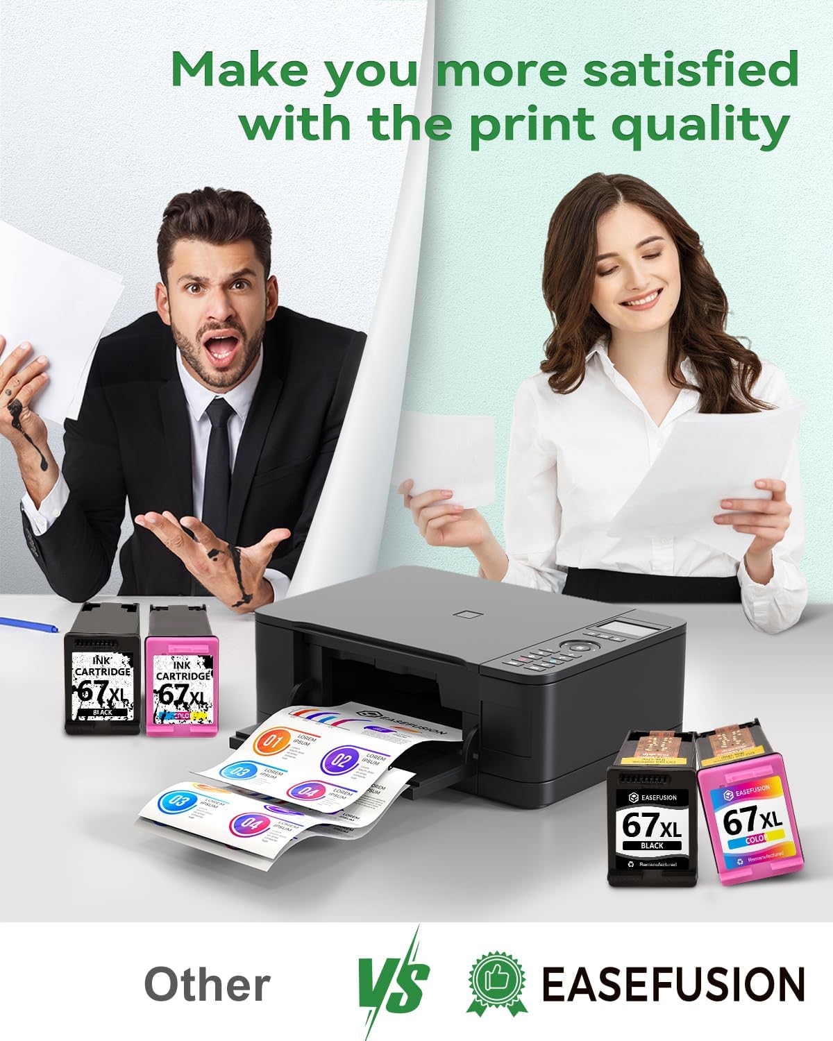 67XL Ink Cartridges Black Color Combo Pack Replacement for HP Ink 67 HP67XL 67 XL Compatible with DeskJet 2755e 2700 2700e 4155e 4100 Envy 6000 6055e 6455e Printer