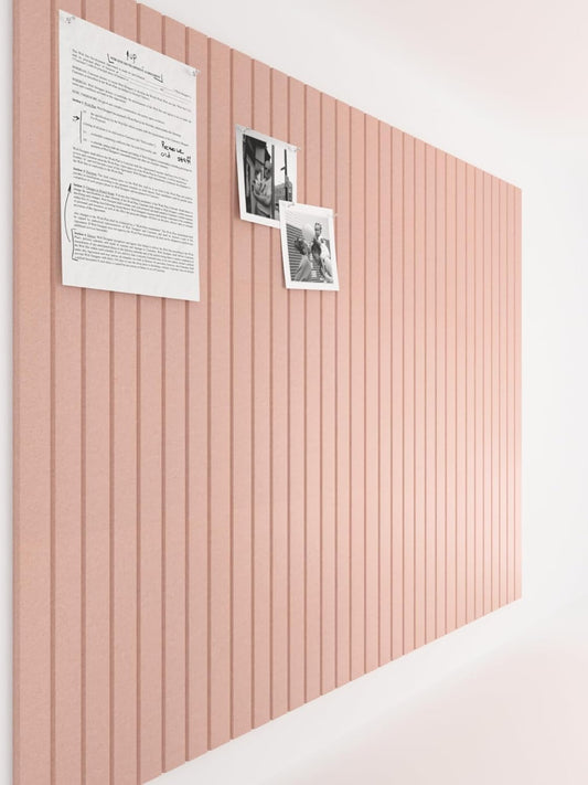 Bumusty Large Cork Board Alternative-47 x35 Felt Bulletin Board Tiles, with 30 Pushpins, 70 Adhesive Tabs, 12-Pack Slat Wall Paneling, Cork Boards for Office Push Pin Board Felt Board-Coral