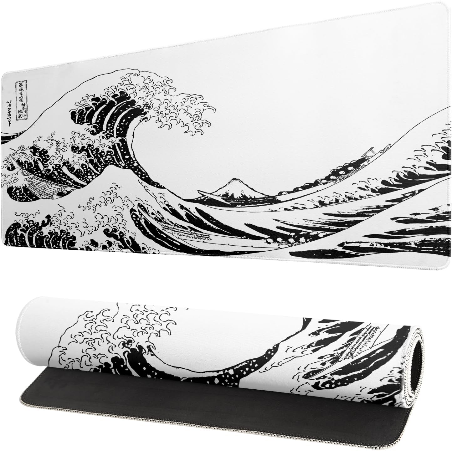 Mousepad 31.5 x 11.8 inches, Large Gaming Mouse Mat with Non-Slip Base, Extended Anime Mouse pad, Full Keyboard Mat with Stitched Edges for Gaming and Office (Grey)