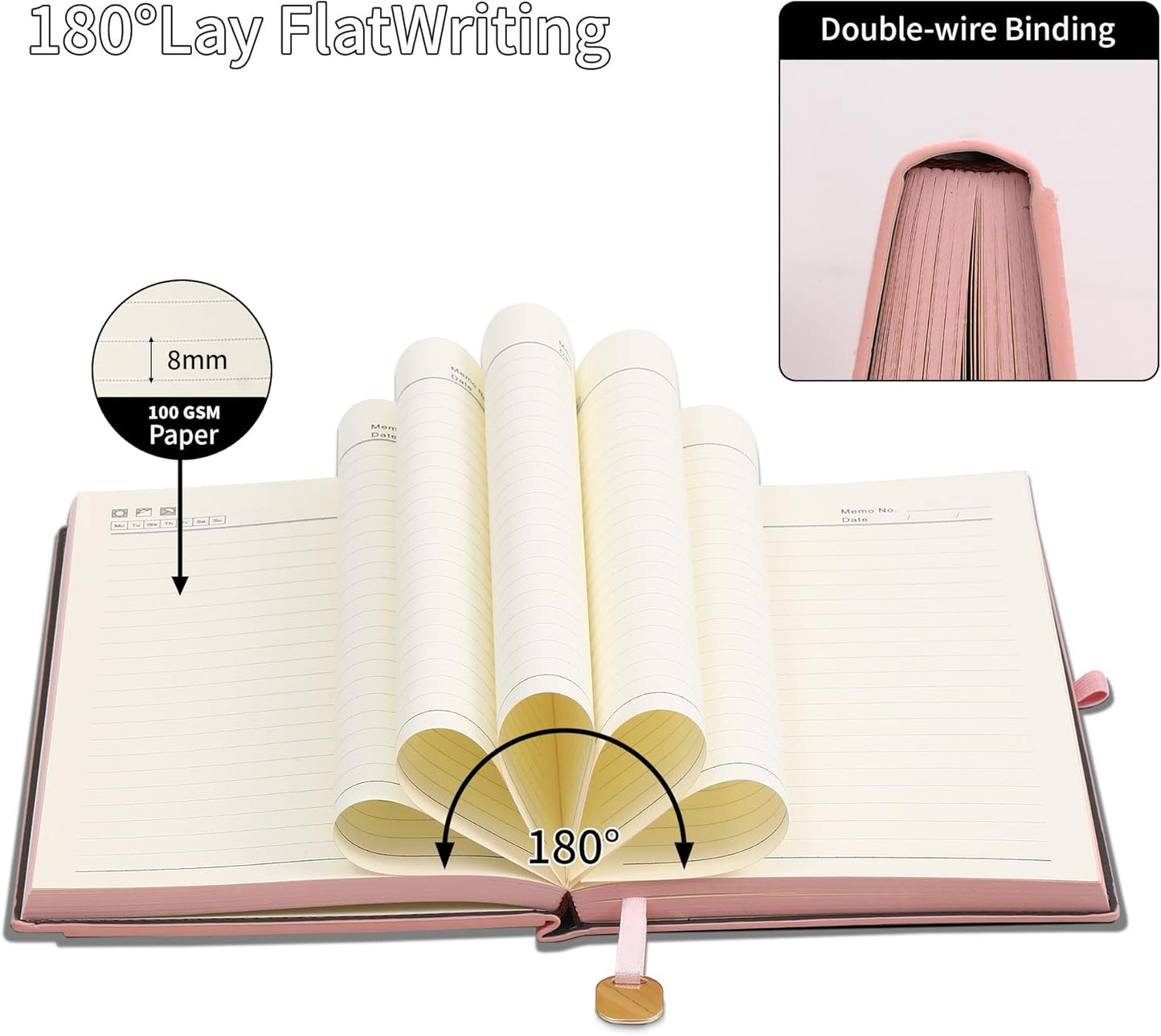 Textured Hardcover Lined Journal for Women Men Magnetic Buckle A5 Leather Journal Notebook with Gift Box 300 Pages 67 lb./100 gsm Paper College Ruled Journaling Notebook for Writing Work School Daily Diary