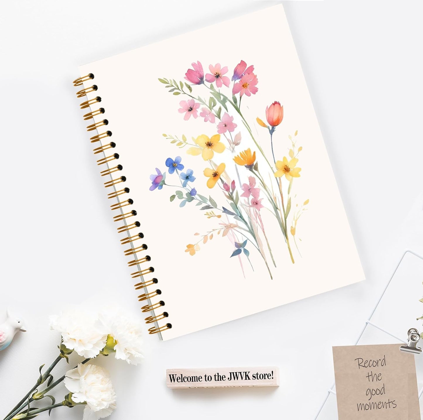 Vintage Wild Flower Botanical Plant Notebook 07,Rustic Spring Floral Cottagecore Notebook Journal for Work Office School Student Teacher,Hardcover Spiral Notebook 5.5x8.9