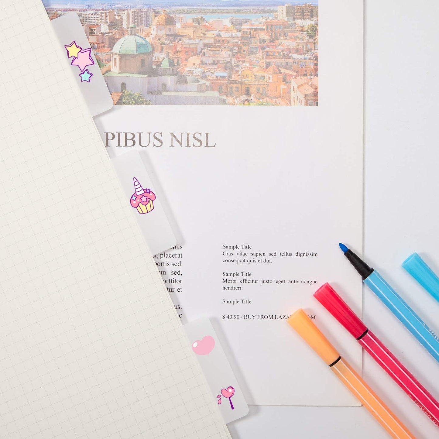 Sticky Index Tabs Page Marker Pop-up Page Flags Notes Tabs, 1.6 x 2 Inch, White (400 Pieces)