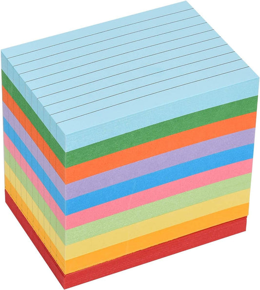 OBTANIM 500 Count 3 x 4 Inch Index Cards Assorted Colors Ruled Index Flash Cards for Studying Taking Note Office Home and School Daily Recording