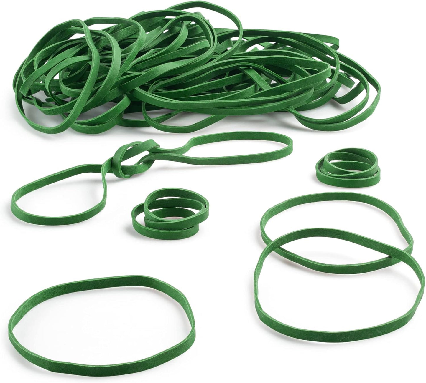 PlasticMill Light Green Rubber Bands Size 33 (3 1/2" x 1/8") - #33 Colored Rubber Bands Office Supplies - Strong, Elastic Bands for Crafts, Balloon Garland, Cash, File Folders (100-Pack)