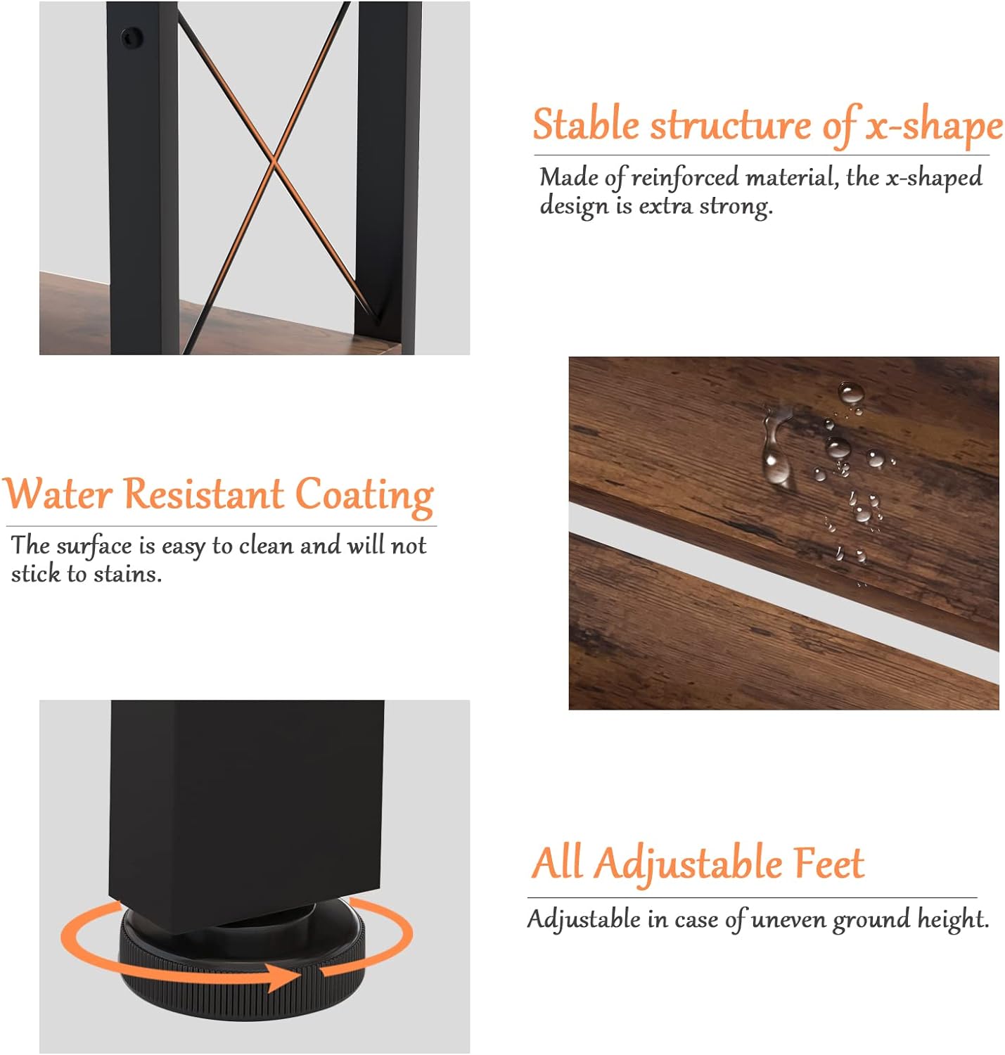 Large Corner Bookshelf Bookcase, Industrial Reversible 5 Tier Ladder Shelves Storage Display Rack with Metal Frame, Modern Home Office Furniture for Living Room Bedroom