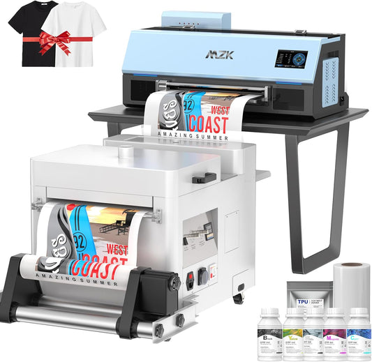 MZK A3 Plus DTF Printer XP600 Doubled-Speed,13+" DTF Film,Built-in Holiday Automatic Timed Cleaning Printhead,LED Multi-Function Fouch Screen,Film Cutter,White Ink Circulation,Gift Ink 2 Year