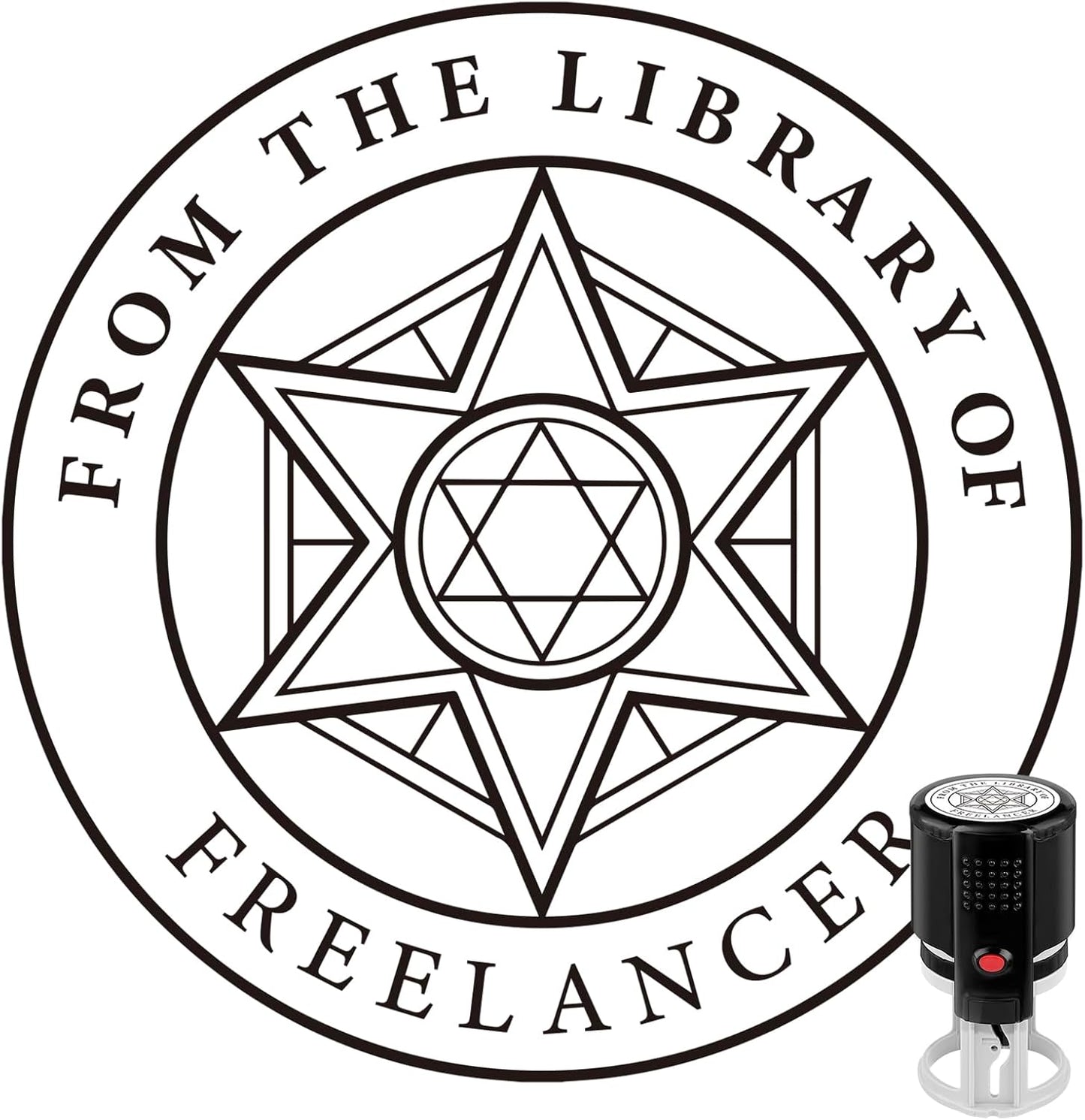 Custom Ink Stamp | Personalized Self Inking Stamp Gifts for Book Lovers, Readers, Teachers | 5 Ink Colors (Star-04)