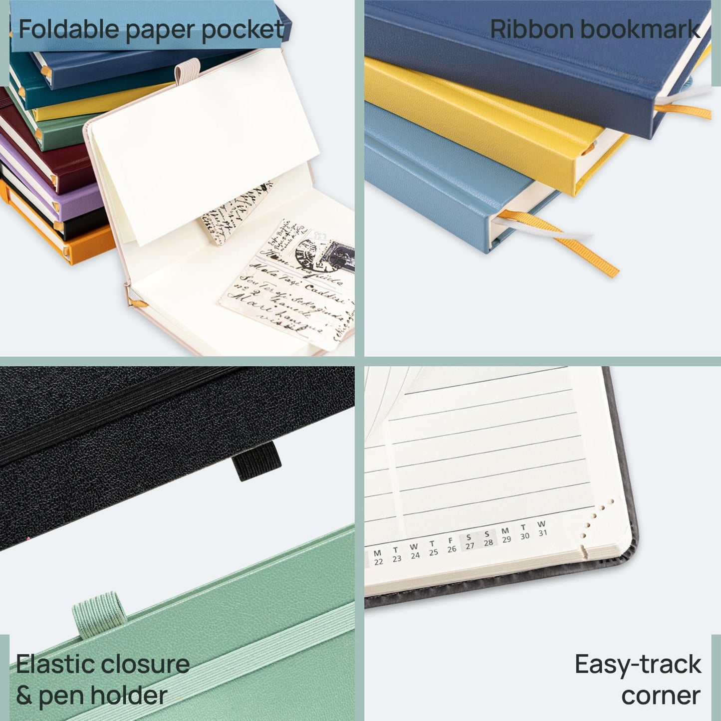 POPRUN Pocket Planner 2025-2026, (Purse Size 4''x 6.25'' Hard Cover) Academic Year Calendar Daily Weekly and Monthly (July 25-June 26) with Hourly Time Slots, 100 GSM Paper - Violet