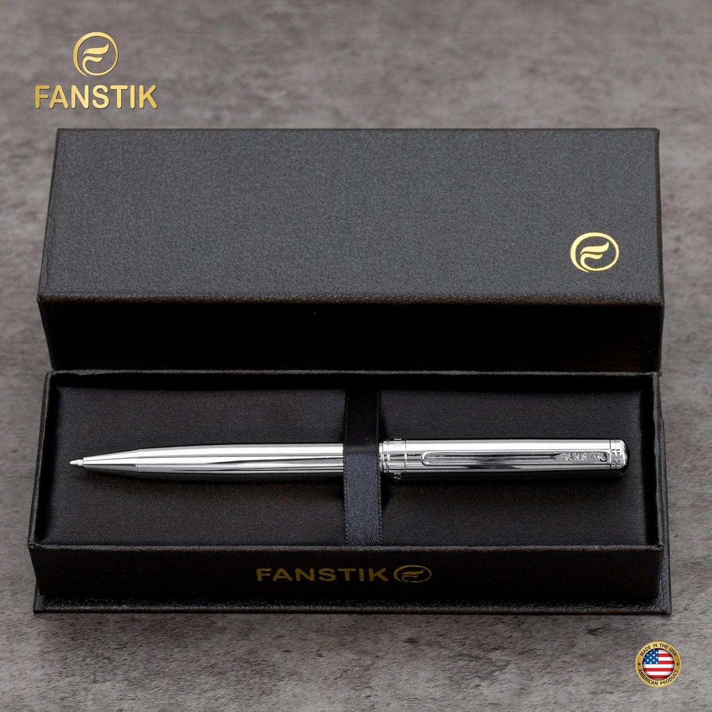 Silver Luxury ballpoint Pen (Made In USA) fancy gift set for women, Real 24K Gold Plating, Professional executive pen gift set for men (Lux BallPoint Silver)