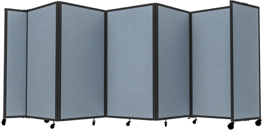 Versare Room Divider 360 Portable Wall Partition | Folding Panels | Large Freestanding Divider | Locking Wheels | Temporary Room Separator