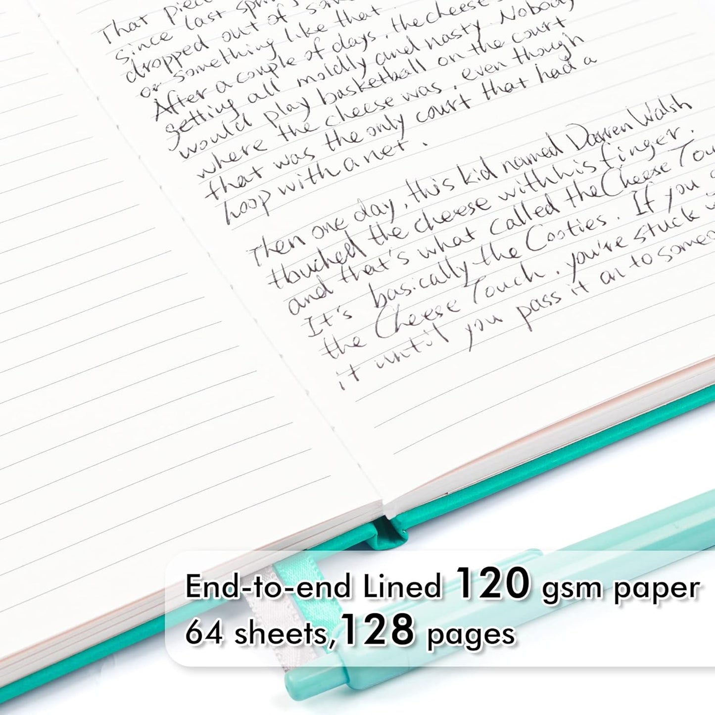 feela 12 Pack Notebooks Journals Bulk, Hardcover Notebook Classic Ruled Lined Journals with Pen Holder for Women Girls School Business Supplies, with 12 Black Pens, 120 GSM, 5.1”x8.3”, A5, Aqua