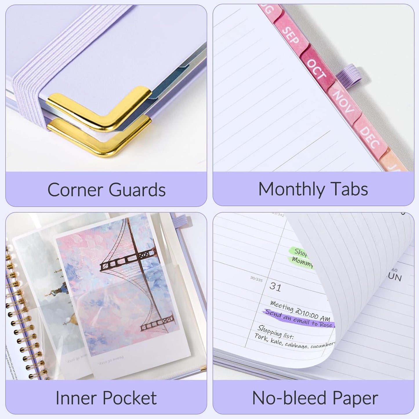 Jul 2025 - Dec 2026 Planner, Forvencer Academic Planner 2025-2026, 18 Month Daily Planner, 6" x 8", Weekly & Monthly Agenda Book, Hardcover Calendar Book, School Supplies for Student Teacher, Blue