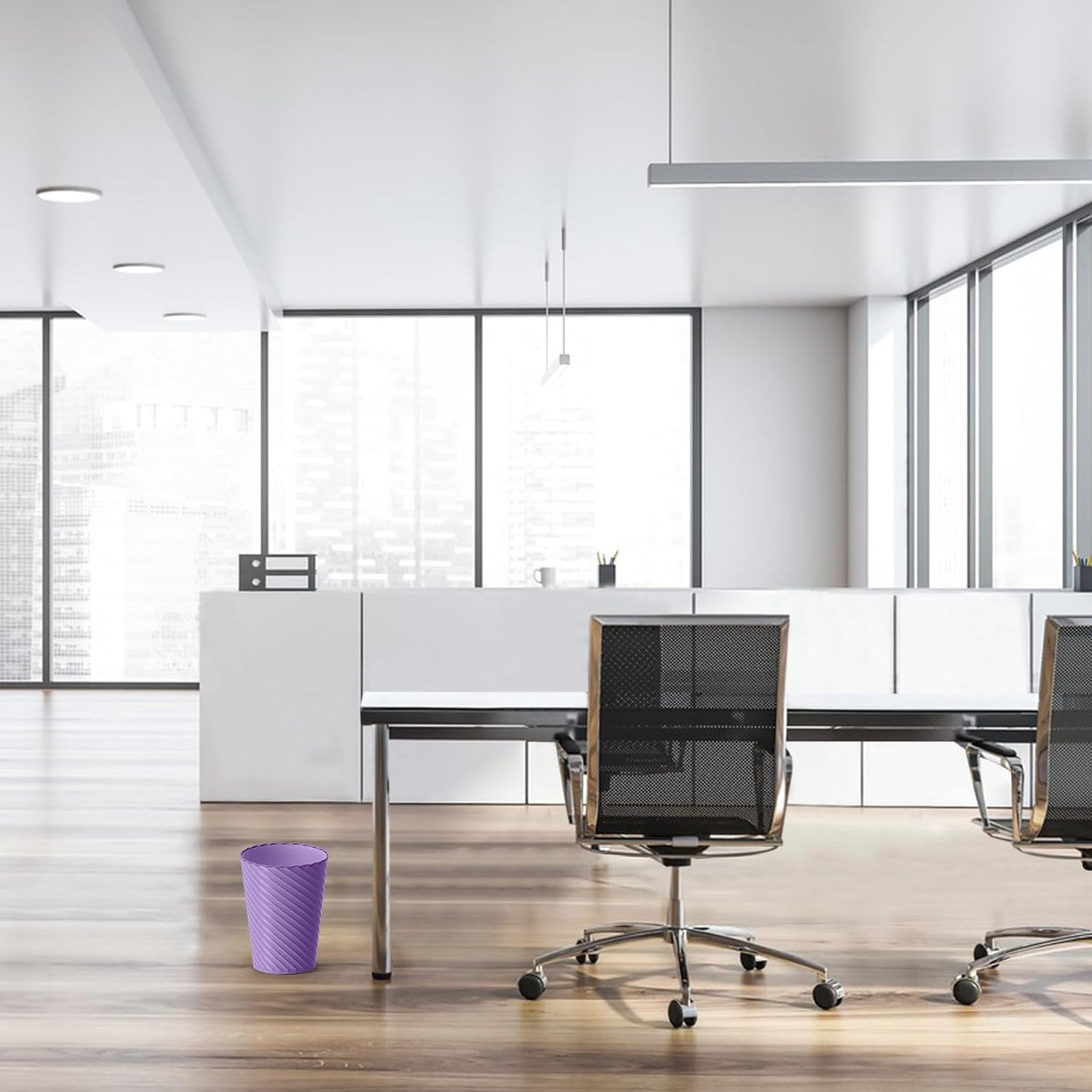 Bathroom Trash Can, 3 Pack 1.8 Gallons Small Trash Can with Trash Bags, Bathroom Garbage Can, Plastic Trash Bin, Round Waste Basket for Bedroom, Office, Compact Space (Pink Purple Green)