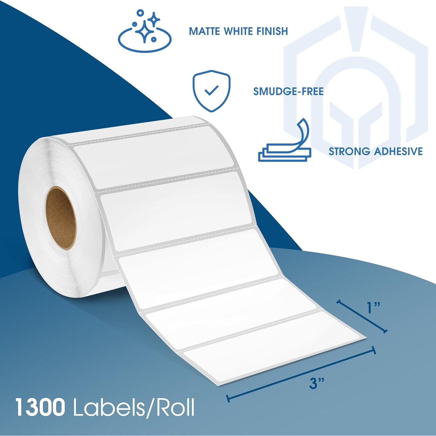 Spartan Industrial - 3" X 1” Direct Thermal Labels, Perforated FBA Barcode Address Labels, Compatible with Rollo & Zebra Desktop Printers - 10 Rolls, 1300/Roll