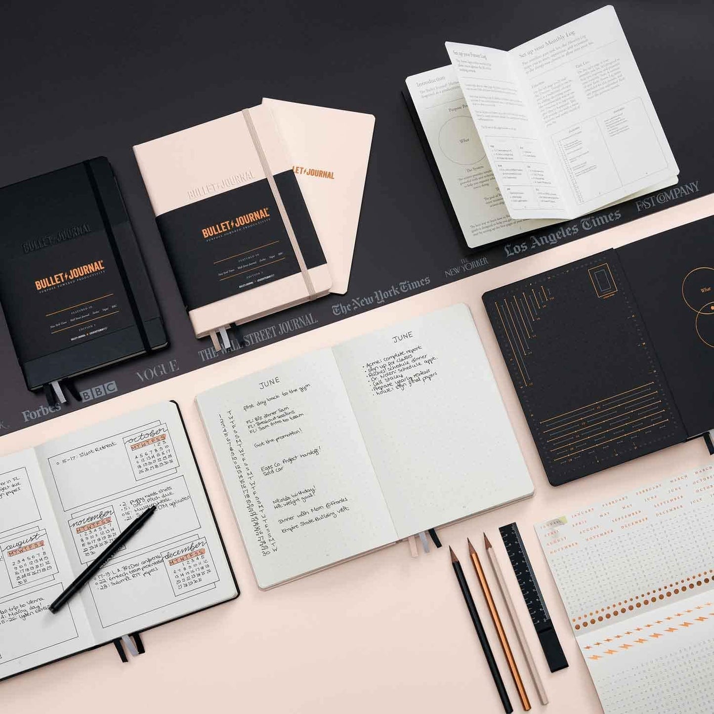 LEUCHTTURM1917 The Official Bullet Journal Edition 2 - Notebook Built for BuJo, Medium A5 204 Pages of 120gsm Paper, with Bujo Pocket Guide (Black)