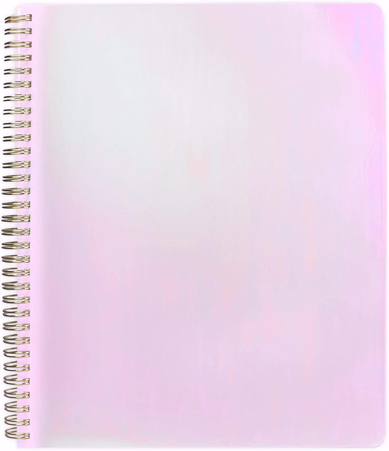 ban.do Metallic Rough Draft Large Spiral Notebook, 11" x 9" with Pockets and 160 College Ruled Pages, Pearlescent