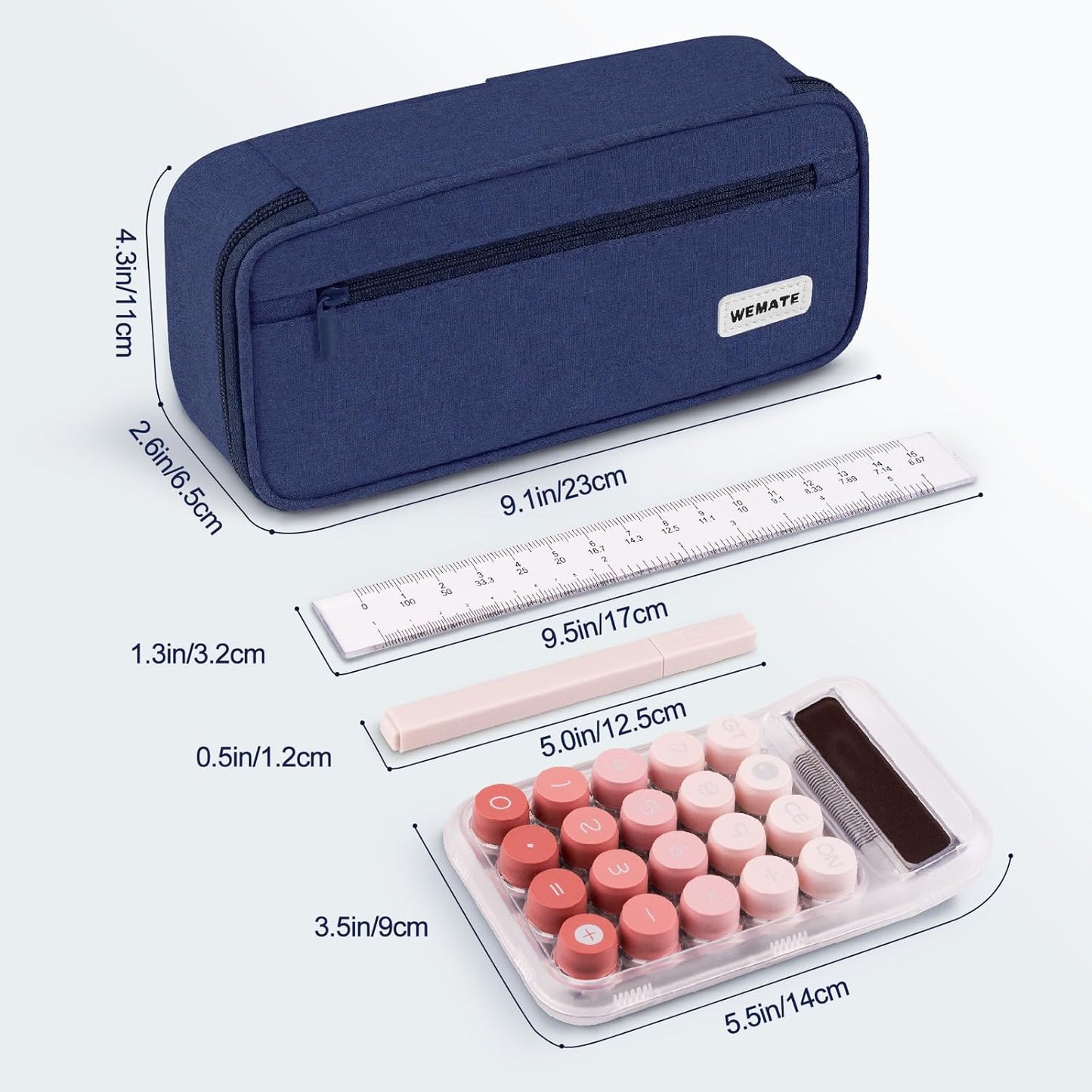 WEMATE Pencil Case, Large Storage Organizer for Stationery, Back - to - School Essential, Teacher Must - have, Big Pencil Pouch, Marker Case School Supplies for College & High School