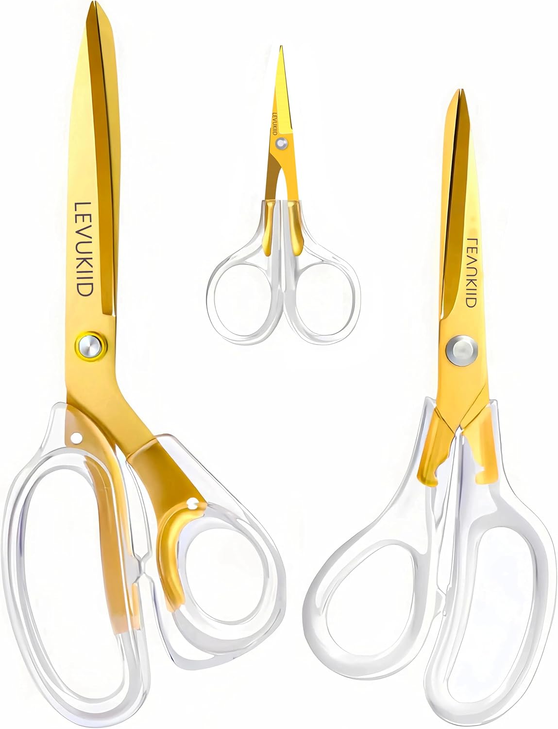 9 Inch All Purpose Scissors for Adults - Ins Style Clear Handle, 2Cr13 Stainless Steel Sharp Blade - Ideal for Fabric Crafts, Tailor's Shears - All-Purpose Fabric Scissors, Crafting & Office