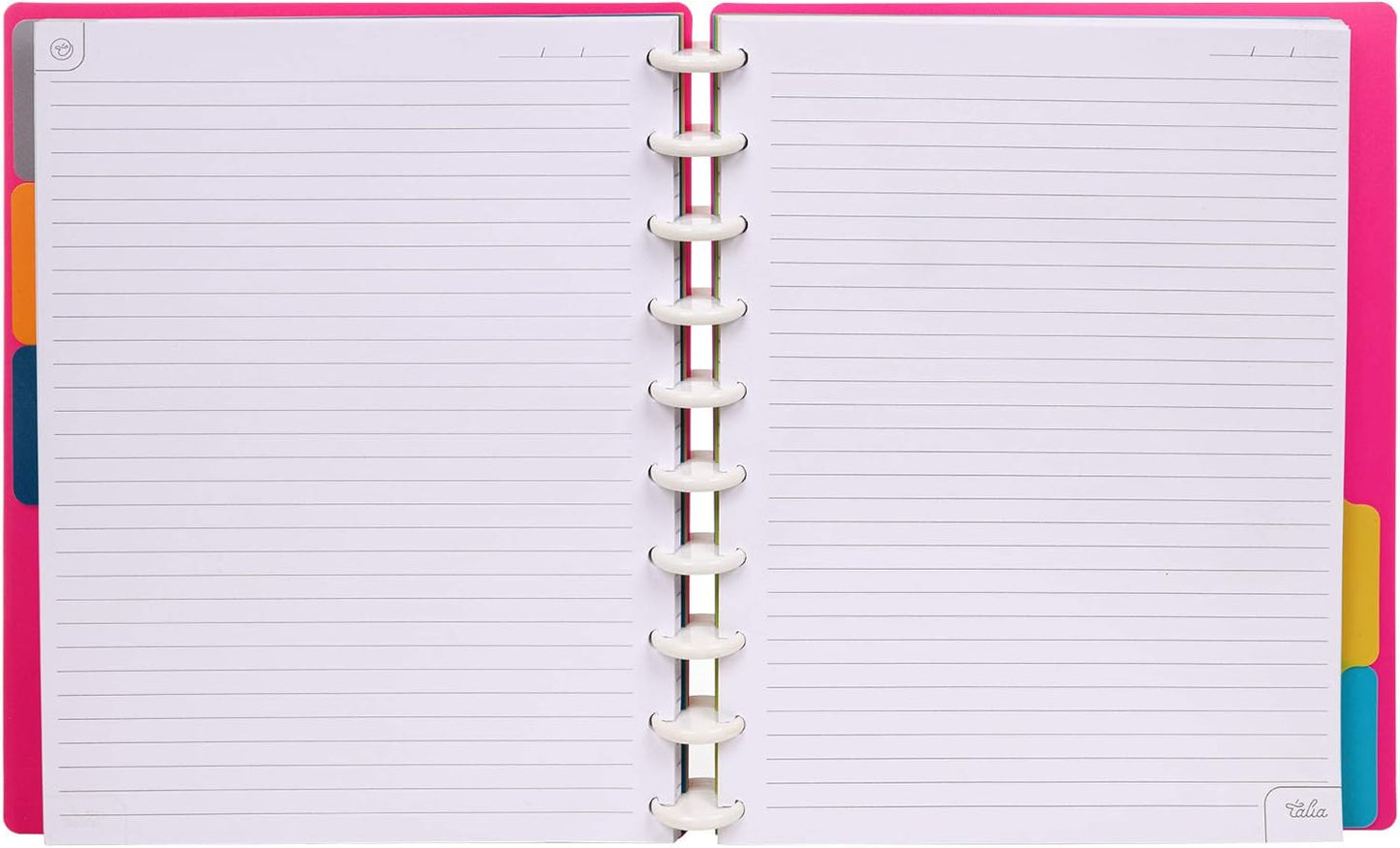 Talia Discbound Notebooks, Planner, Customizable, (90's Pink, Midsize (7.5in x 9.75in))