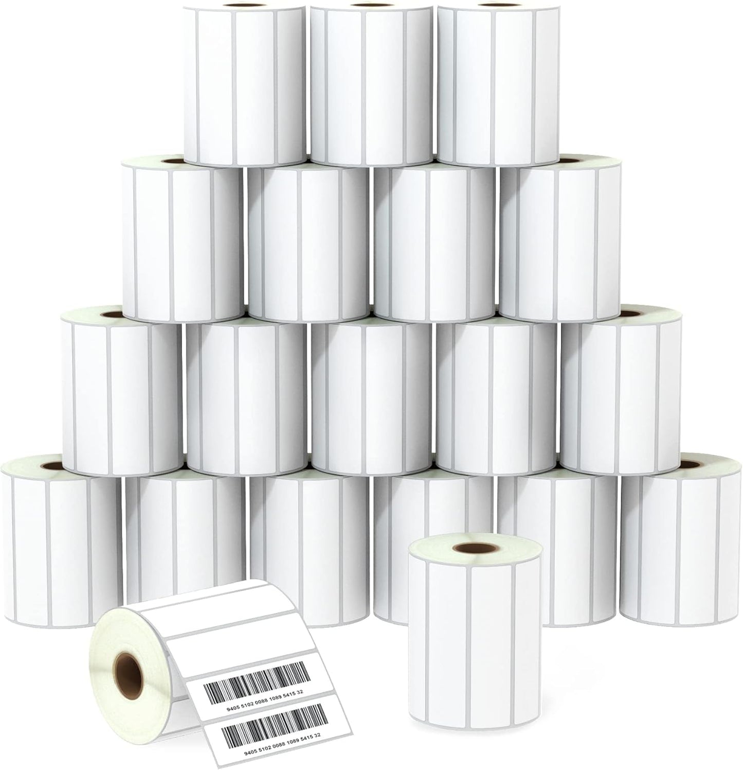 BETCKEY - 4" x 1" (102 mm x 25 mm) Multipurpose Labels Compatible with Zebra & Rollo Label Printer,Premium Adhesive & Perforated [20 Rolls, 27500 Labels]