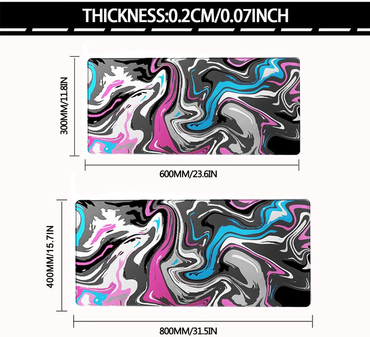 Large Mouse Pad for Desk - Gaming Mouse Pad with Non-Slip Base Stitched Edges, Desk Mat Desk Pad for Keyboard and Mouse