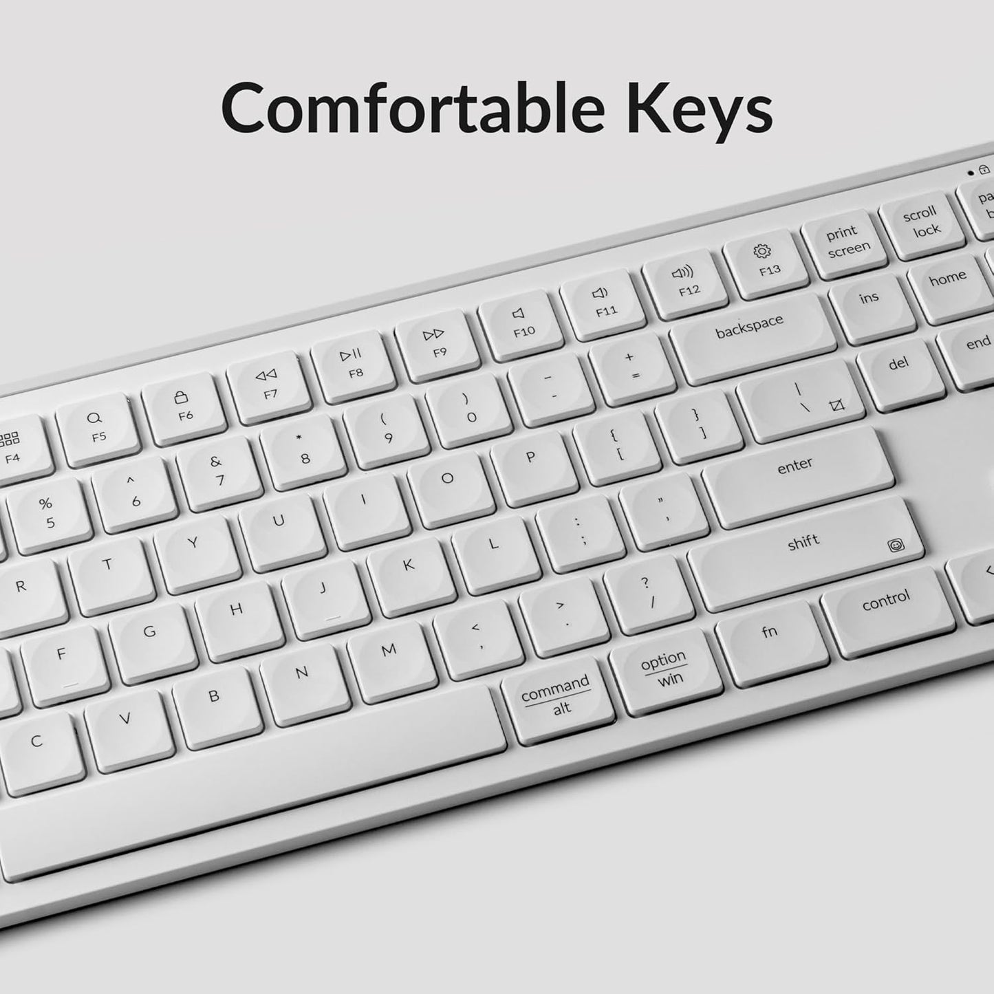 Keychron B6 Pro Ultra-Thin Wireless Keyboard, Full-Size ZMK with Numeric Keypad Quiet Typing, 2.4 GHz/Bluetooth 5.2/Wired Connection Long Battery Life, Compatible with Mac Windows Linux - Ivory White