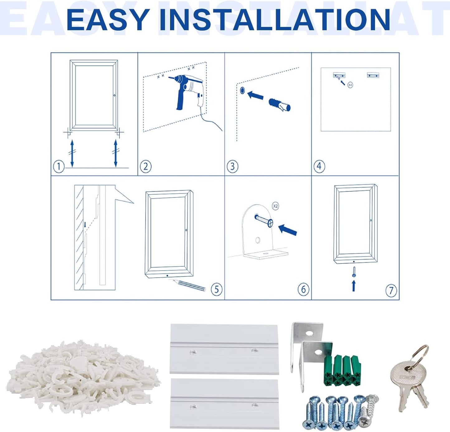 SWANCROWN Outdoor Lockable Letter Bulletin Board Shatter Resistant Display Cases Wall Mount Message Board with Swing Door,36x24 inches