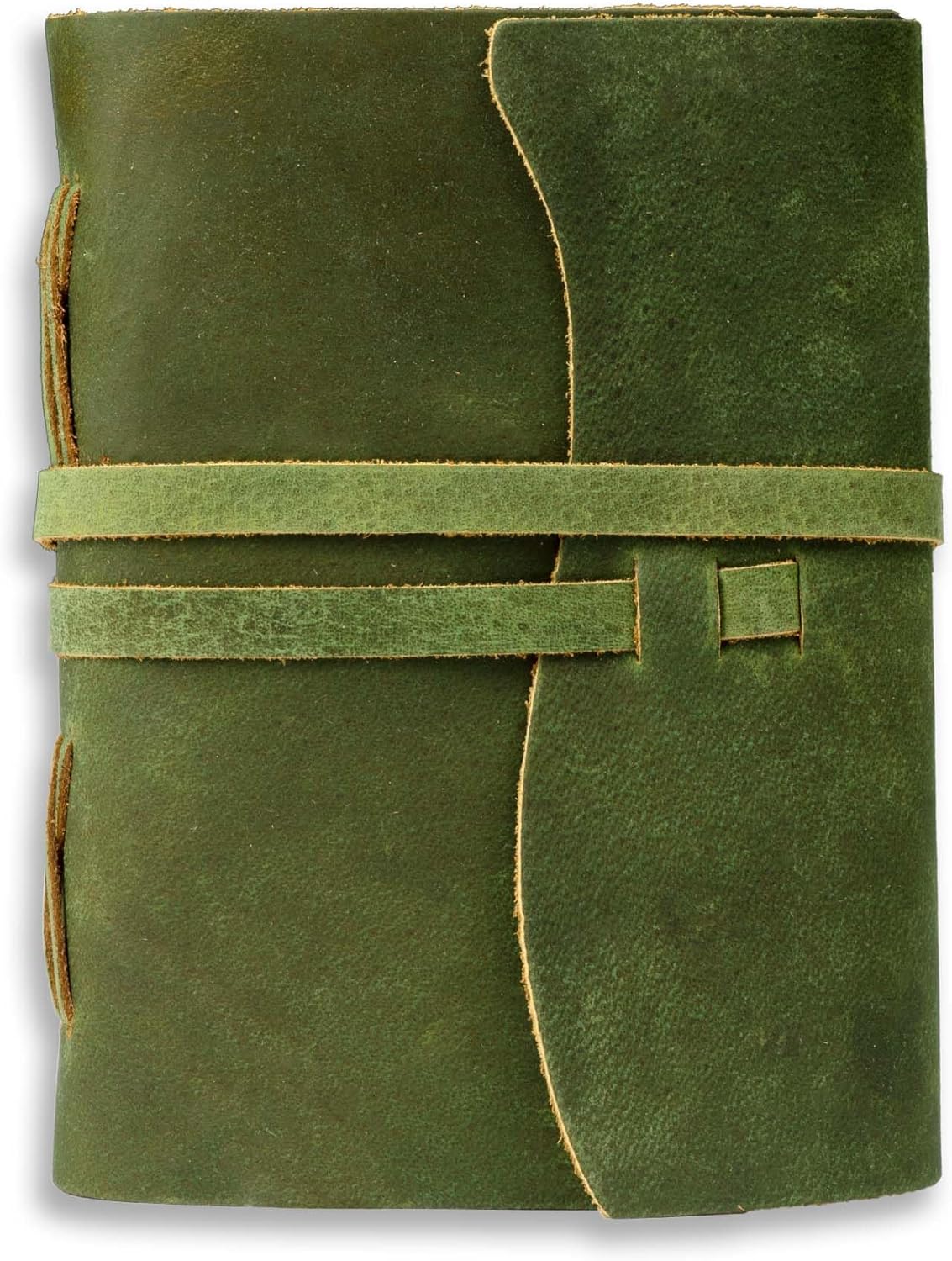 LEATHER VILLAGE Leather Bound Journal - Green, 8"X6", 220 Pages - Vintage Blank Paper Diary for Writing, Drawing, Sketchbook, and Travel Notebook - Ideal for Women and Men