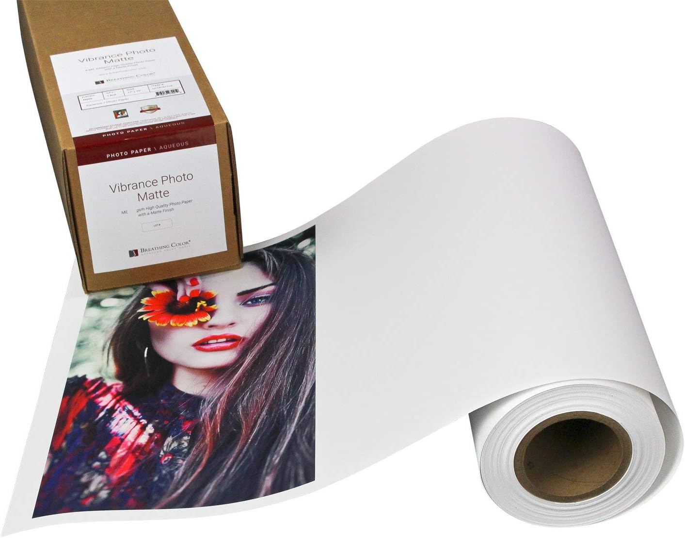 Vibrance Matte Photo Printer Paper 12 mil 230 gsm Matte Finish Premium Photo Paper Roll on 3in Core 17 inches x 10 ft Works with Most Inkjet Printer Professional Makes and Models Like Epson Canon HP