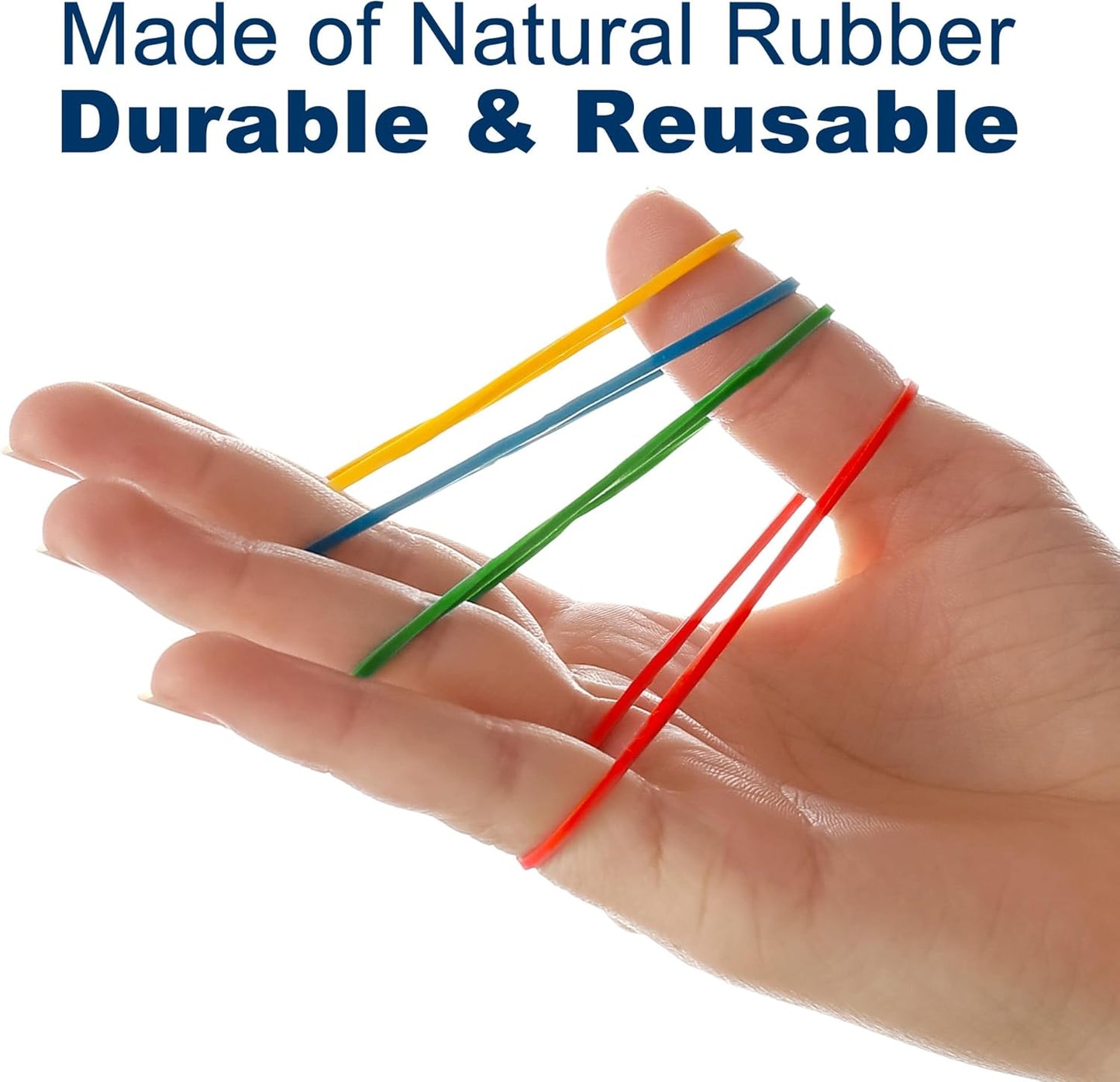 LotFancy Rubber Bands, 600PCS Size 16 (2 1/2" x 1/16") Elastic Durable Colored Rubber Bands for Office Supplies, Tie Dye