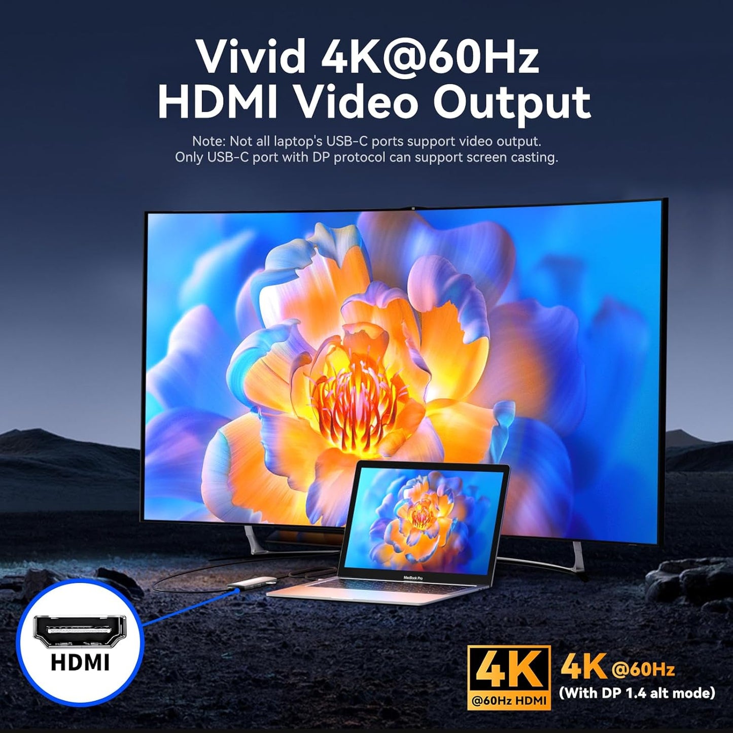 VANGREE USB C Hub, 3 USB 3.2 Gen 2 Ports with 10Gbps, 4K@60Hz HDMI, 100W Power Delivery, 3 USB-A 3.0 Ports, USB C Splitter Multiport Adapter Extender for MacBook Pro/Air, iPad Pro, Mac mini and More