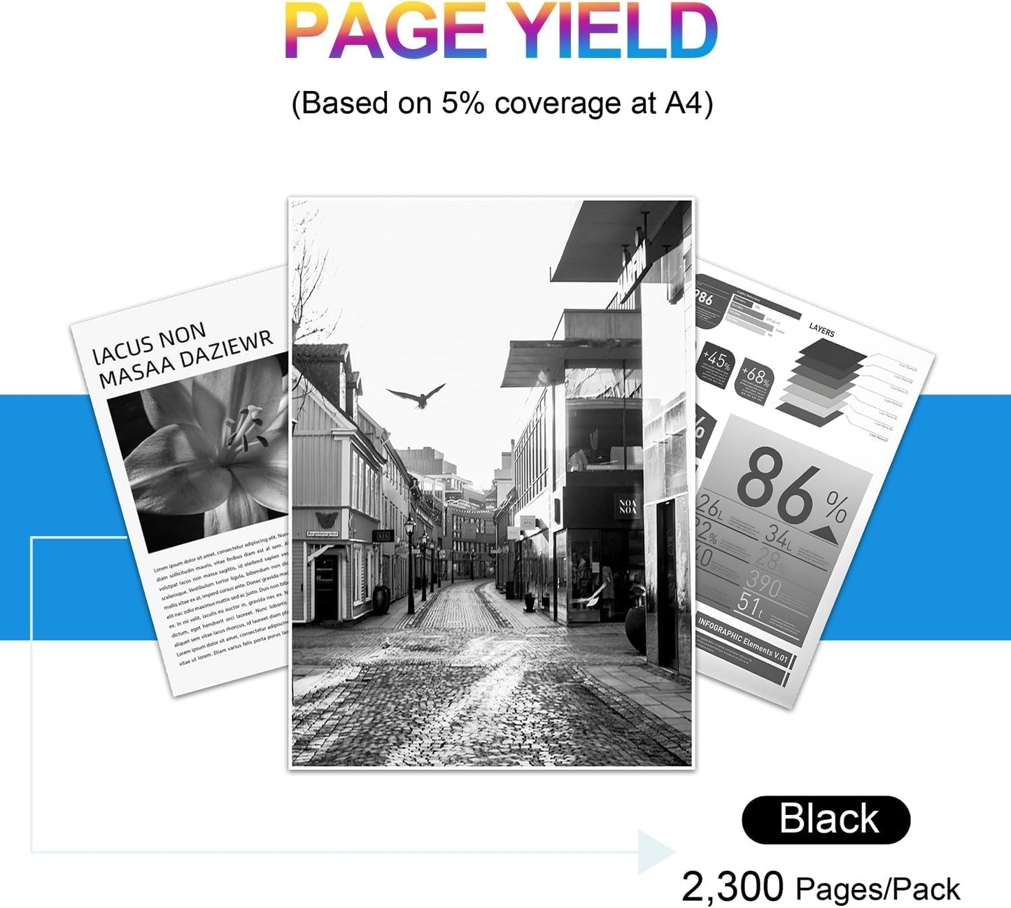 410A Black Toner Cartridges Compatible with HP 410A CF410A Toner Cartridge for M477fnw M477fdw M477fdn M452dn M452nw M452dw Printer(2 Pack, Black)