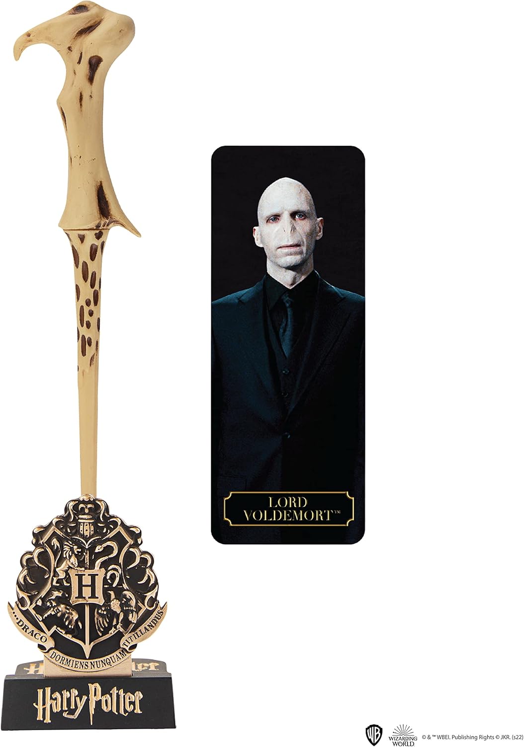 Cinereplicas Harry Potter - Voldemort Wand Pen with Stand & Lenticular Bookmark - Official License
