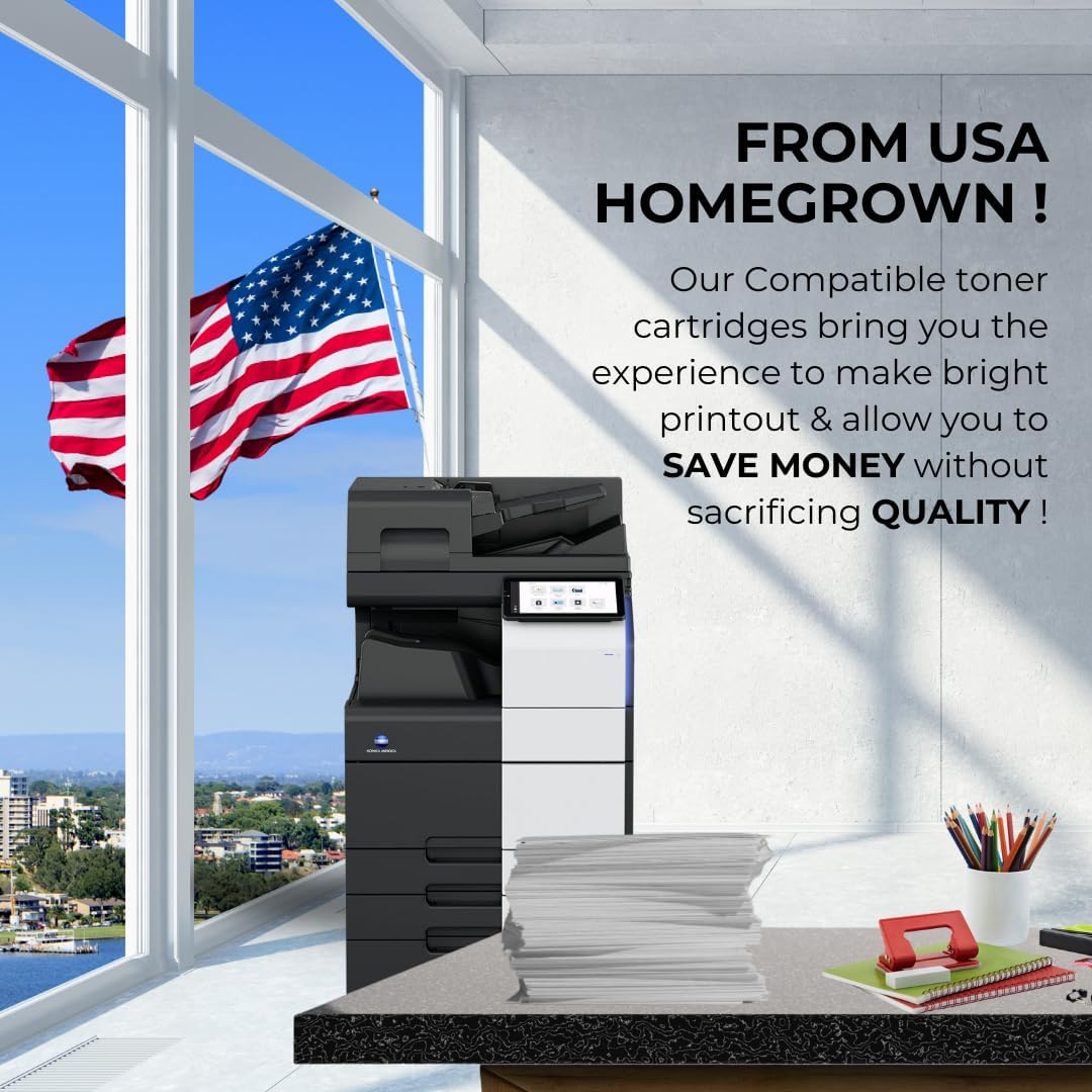 Toner Pros Replacement Toner Cartridge Compattible for Konica Minolta TN-626 (TN626K, TN626C, TN626M, TN626Y) – High Yield 4-Color Pack for Bizhub C450i, C550i, C650i Printers – 28,000 Pages Each