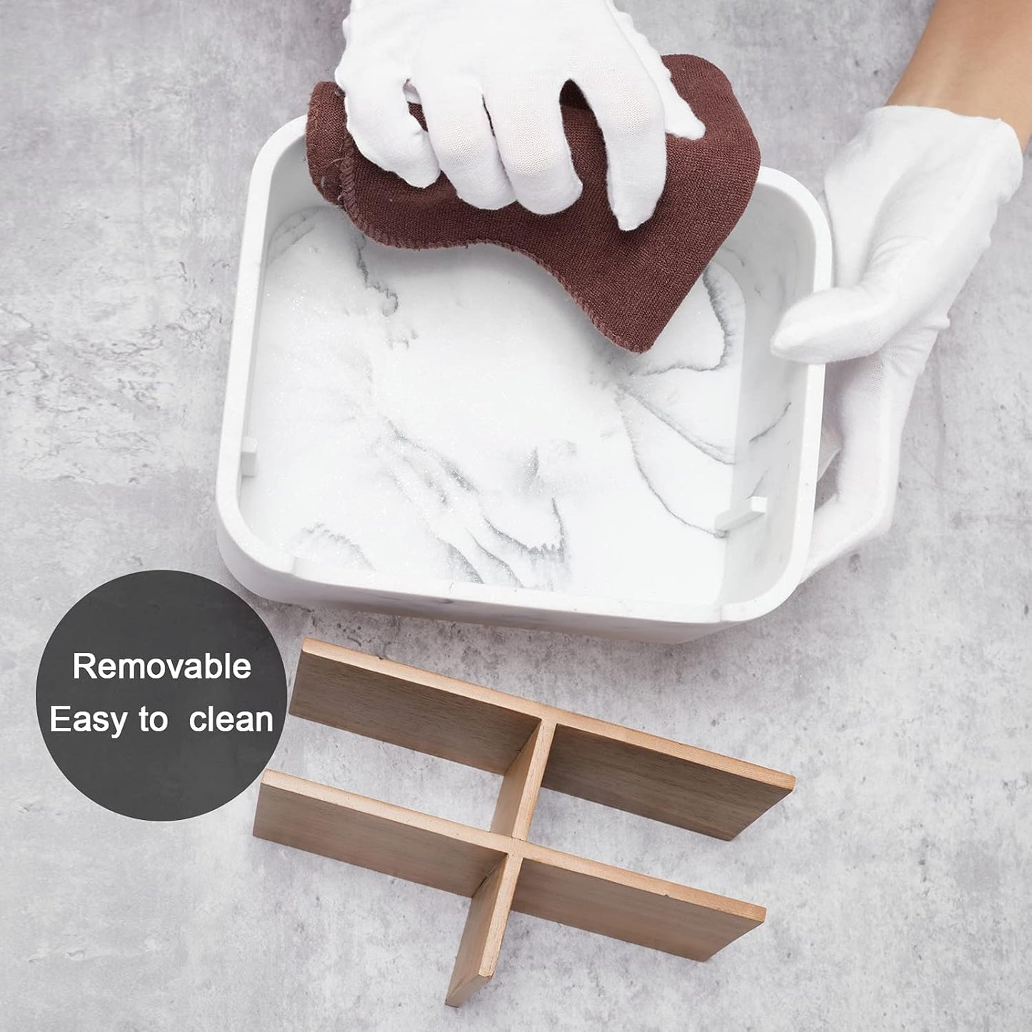 Desk Organizers, Marble Remote Holders for Table, Modern Office Controller Pen Phone Holder Organizer, Stylish Caddy and Storage Accessories for Bedside Nightstand Desktop Coffee Table