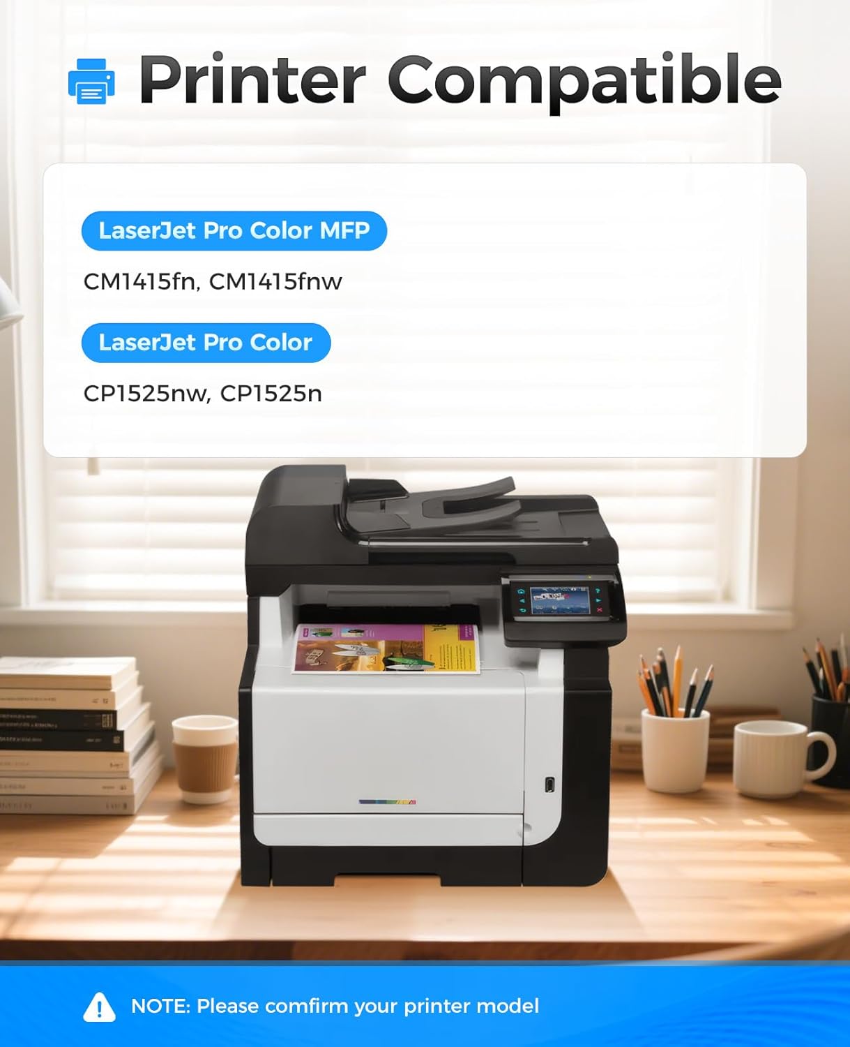 128A Toner Cartridge 4-Pack High Yield Replacement for 128A CE320A CE321A CE322A CE323A Compatible with HP Laserjet Pro Color MFP CM1415fn CM1415fnw CP1525nw CP1525n Printer Black Cyan Yellow Magenta