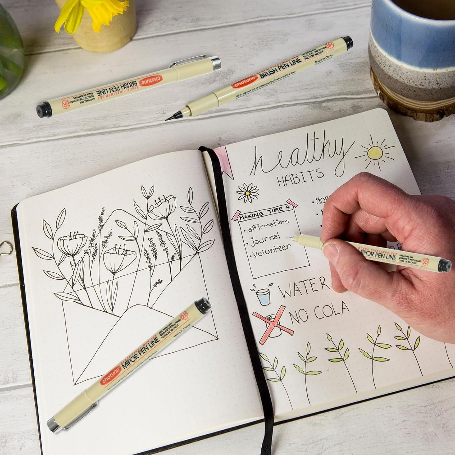 Micro Fineliner Set – 3 size Archival Ink pens for Technical Drawing, Anime & Sketching – Artists, Architects & Illustrators