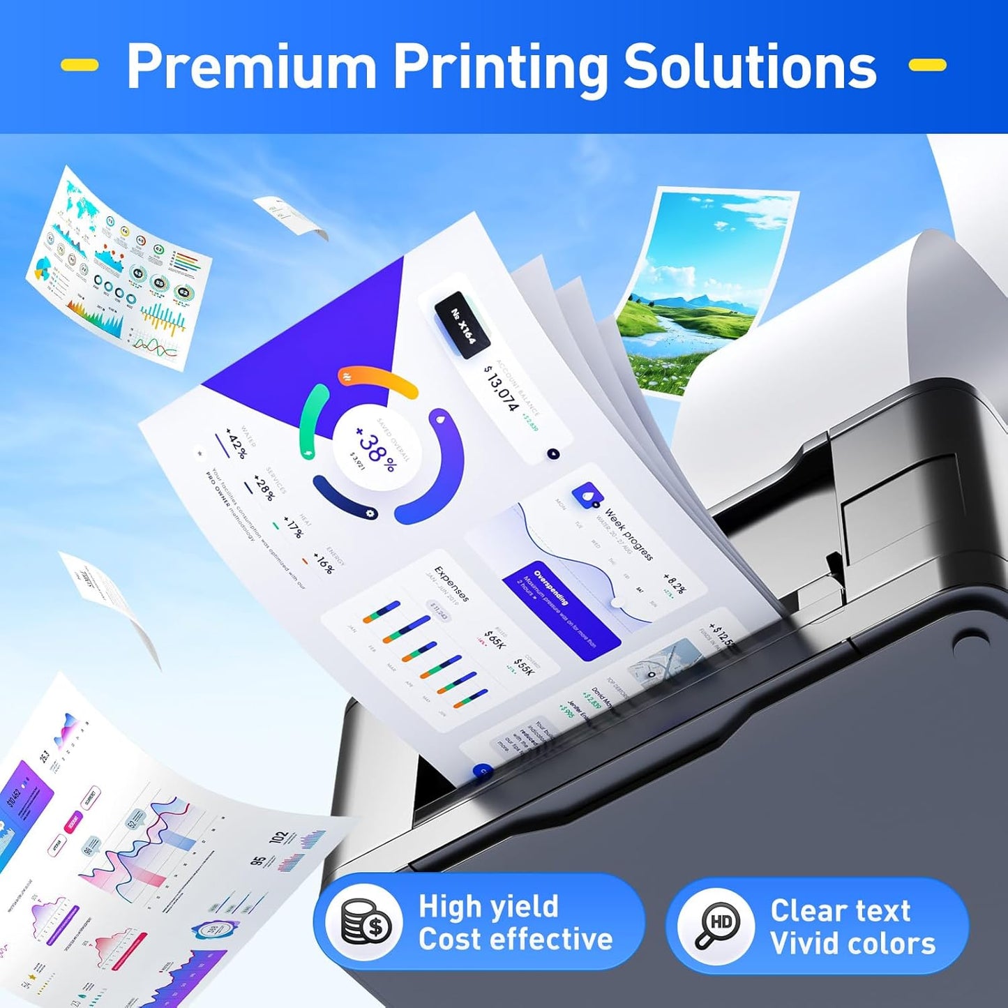 C600 C605 Toner Cartridges 4-Pack Compatible Replacement for VersaLink C600 C605 Color Multifunction Printer Copier Scanner 106R03919 106R03916 106R03917 106R03918 High-Yield Black Cyan Yellow Magenta