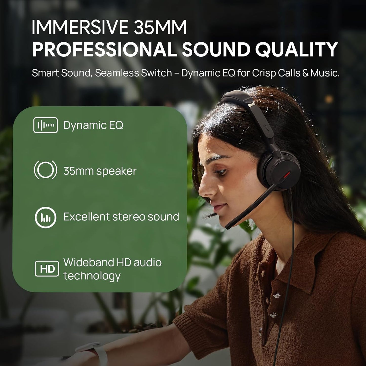 Yealink UH44 Teams Certified USB Wired Headset with 2 Noise Cancelling Mics,Stereo Sound for PC,Laptop,Teams,Zoom,Call Center,Home Office,Inline Controls,Comfort Ear Cushions,USB-C/A,Busylight-Black