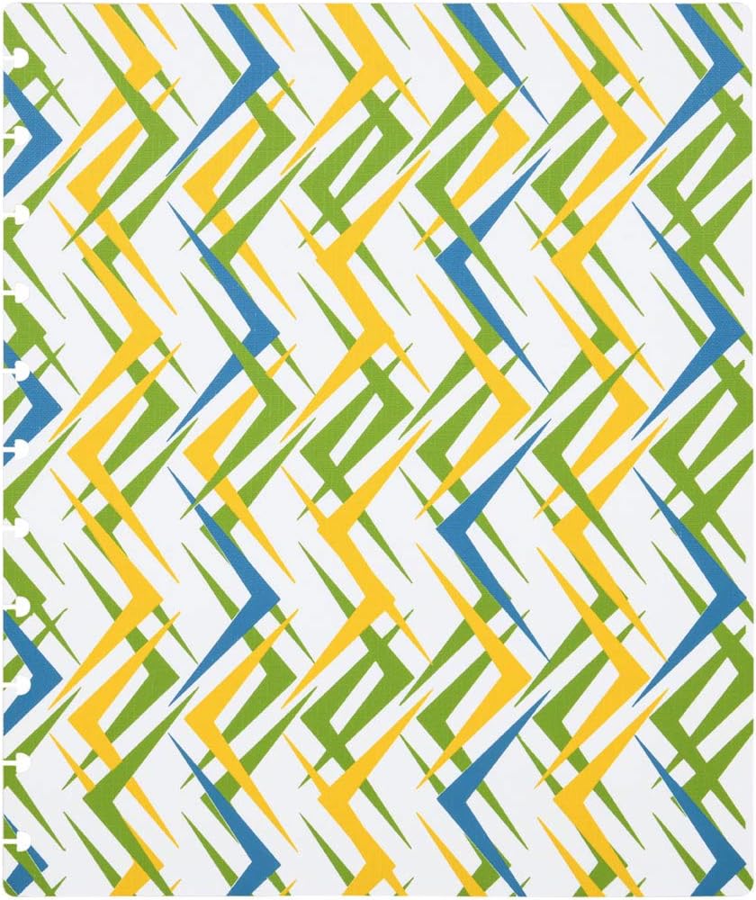 Talia Discbound Notebooks, Planner, Customizable, (xZiggity Zag w.Deep Lake Blue Discs, Letter (8.5in x 11in))